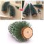 Mini Weihnachts Baum, 4 stück Miniatur Künstlicher Weihnachtsbaum, Sisal-Schnee Frostbäume mit Holzbasen für Tischdeko, DIY, Schaufenster, Figuren 10/15/20/25 cm (Grün)