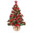 Weihnachtsbaum künstlich (WBD) 90 cm grün mit Weihnachtsdeko rot und Led Lichterkette mit Batteriebox und Fernbedienung künstlicher Christbaum klein Tannenbaum