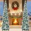 HMASYO 150 cm Pop-Up Lametta Weihnachtsbaum mit 50 Timer-Lichtern, Pfauengrün Zusammenklappbarer Künstlich Schlanken Weihnachtsbaum für den Innenbereich, Zuhause Wohnung Kamin mit Festdekoration