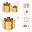 LED Geschenkboxen mit Timer 3er Set - Creme - Weihnachts Dekoboxen warm weiß beleuchtet - Weihnachten Advent Winter Christbaum Deko Beleuchtung Batterie betrieben