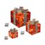 LED Geschenkboxen mit Timer 3er Set - ROT/GRAU - Weihnachts Dekoboxen warm weiß beleuchtet - Weihnachten Advent Winter Christbaum Deko Beleuchtung Batterie betrieben