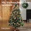 FairyTrees Weihnachtsbaum künstlich 180cm Kiefer mit Christbaum Holzständer | Tannenbaum künstlich mit Natur-Weiss beschneit | Made in EU