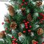 BB Sport Christbaum Weihnachtsbaum 210 cm Mittelgrün-Puderzucker PVC Tannenbaum Künstlich Standfuß Klappsystem