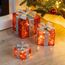 LED Geschenkboxen mit Timer 3er Set - ROT/GRAU - Weihnachts Dekoboxen warm weiß beleuchtet - Weihnachten Advent Winter Christbaum Deko Beleuchtung Batterie betrieben