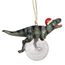 Design Toscano Dinosaurier-Figuren, Weihnachtsbaum Ornament, Blitzer die T Rex mit Sankt-Hut-Feiertags-Verzierung