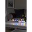 Konstsmide LED Szenerie "Schneemann mit Hundeschlitten", 6H Timer, 10 bunte Dioden, batteriebetrieben, Innen - 4242-000, Bunt