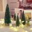 Mini Weihnachtsbaum Künstlicher, 4 Stück Mini Tannenbaum Künstlich mit Schnee-Effek, Weihnachtsdeko Weihnachten Tischdeko DIY Klein Mini Christbaum 10/15/20/25 cm (Grün)