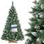 FAIRYTREES Weihnachtsbaum künstlich Kiefer, Natur-Weiss beschneit, Material PVC, echte Tannenzapfen, inkl. Holzständer, 220cm