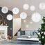TUPARKA 16 Pcs White Paper Schneeflockendekorationen Papier Schneeflocken Hängende Dekoration Winter Weihnachten Hochzeit Taufe Dekorationen, sortieren Größe