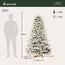 SALCAR Weiss Künstlicher Weihnachtsbaum mit Beleuchtung 180 cm, Schnee Tannenbaum Künstlich mit 330 LED, Handschuhen, Holzständer