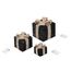 Bambelaa! 3er Led Deko Geschenke Leucht Boxen Timer Weihnachts Dekoration Weihnachtsdeko Beleuchtet Deko Weihnachten Schwarz-Gold