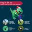 Joiedomi 5ft große Dinosaurier Weihnachten aufblasbare Dekoration, Blow Up Dinosaurier mit Geschenk-Box aufblasbare Build-in LEDs leuchtende riesige Weihnachten Hof Dekor für Xmas