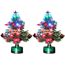 PEARL Fiberglas Tannenbaum: 2er-Set LED-Weihnachtsbäume mit Glasfaser-Farbwechslern (Weihnachtsbäumchen, Tisch Weihnachtsbaum, Weihnachtsbaumbeleuchtung kabellos)