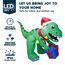 Joiedomi 5ft große Dinosaurier Weihnachten aufblasbare Dekoration, Blow Up Dinosaurier mit Geschenk-Box aufblasbare Build-in LEDs leuchtende riesige Weihnachten Hof Dekor für Xmas