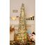 HMASYO 180 cm Pop-Up Lametta Weihnachtsbaum mit 100 Timer-Lichter und Fernbedienung, Zusammenklappbarer Künstlicher Schlanken Weihnachtsbaum für Zuhause Wohnung Büro Festdekoration, USB-Betrieb