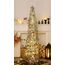 HMASYO 150 cm Pop-Up Lametta Weihnachtsbaum mit 50 Timer-Lichtern, Buntes Silber Zusammenklappbarer Künstlich Schlanken Weihnachtsbaum für den Innenbereich, Zuhause Wohnung Kamin mit Festdekoration