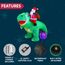 Joiedomi 1.8M/ 6FT Weihnachten aufblasbarer Dinosaurier mit eingebauten LEDs, Blow Up Dinosaurier mit Santa für Weihnachten aufblasbare Outdoor-Dekoration Xmas Party, Outdoor