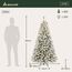 SALCAR 180 cm Künstlicher Weihnachtsbaum mit Schnee und Beleuchtung, Tannenbaum mit 828 Spitzen und 250 warmweißen LEDs, Schnellaufbau-Klappsystem Christbaum, inkl. Christbaumständer