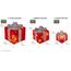 Bambelaa! 3er Led Deko Geschenke Leucht Boxen Timer Weihnachts Dekoration Weihnachtsdeko Beleuchtet Deko Weihnachten (Rot)