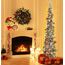 HMASYO 150 cm Pop-Up Lametta Weihnachtsbaum mit 50 Timer-Lichtern, Buntes Silber Zusammenklappbarer Künstlich Schlanken Weihnachtsbaum für den Innenbereich, Zuhause Wohnung Kamin mit Festdekoration