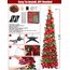 HMASYO 150 cm Pop-Up Lametta Weihnachtsbaum mit 50 Timer-Lichtern, Grün Rot Zusammenklappbarer Künstlich Schlanken Weihnachtsbaum für den Innenbereich, Zuhause Wohnung Kamin mit Festdekoration