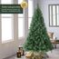 SALCAR Künstlicher Weihnachtsbaum 210 cm, Kiefer Tannenbaum (Ø ca. 122 cm) mit Metallständer, Schnellaufbau-Klappsystem, 2,1 m Christbaum für Innenbereich, einfacher Aufbau