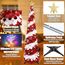 HMASYO 150 cm Pop-Up Lametta Weihnachtsbaum mit 50 Timer-Lichtern, Rot Weißer Zusammenklappbarer Künstlich Schlanken Weihnachtsbaum für den Innenbereich, Zuhause Wohnung Kamin mit Festdekoration