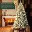 SALCAR 180 cm Künstlicher Weihnachtsbaum mit Schnee und Beleuchtung, Tannenbaum mit 828 Spitzen und 250 warmweißen LEDs, Schnellaufbau-Klappsystem Christbaum, inkl. Christbaumständer