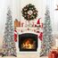 HMASYO 180 cm Pop-Up Lametta Weihnachtsbaum mit 100 Timer-Lichter und Fernbedienung, Zusammenklappbarer Künstlicher Schlanken Weihnachtsbaum für Zuhause Wohnung Büro Festdekoration, USB-Betrieb