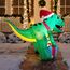 Joiedomi 5ft große Dinosaurier Weihnachten aufblasbare Dekoration, Blow Up Dinosaurier mit Geschenk-Box aufblasbare Build-in LEDs leuchtende riesige Weihnachten Hof Dekor für Xmas