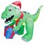 Joiedomi 5ft große Dinosaurier Weihnachten aufblasbare Dekoration, Blow Up Dinosaurier mit Geschenk-Box aufblasbare Build-in LEDs leuchtende riesige Weihnachten Hof Dekor für Xmas