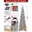 HMASYO 180 cm Pop-Up Lametta Weihnachtsbaum mit 100 Timer-Lichter und Fernbedienung, Zusammenklappbarer Künstlicher Schlanken Weihnachtsbaum für Zuhause Wohnung Büro Festdekoration, USB-Betrieb