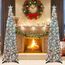 HMASYO 150 cm Pop-Up Lametta Weihnachtsbaum mit 50 Timer-Lichtern, Buntes Silber Zusammenklappbarer Künstlich Schlanken Weihnachtsbaum für den Innenbereich, Zuhause Wohnung Kamin mit Festdekoration