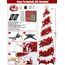 HMASYO 150 cm Pop-Up Lametta Weihnachtsbaum mit 50 Timer-Lichtern, Rot Weißer Zusammenklappbarer Künstlich Schlanken Weihnachtsbaum für den Innenbereich, Zuhause Wohnung Kamin mit Festdekoration