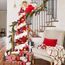 HMASYO 150 cm Pop-Up Lametta Weihnachtsbaum mit 50 Timer-Lichtern, Rot Weißer Zusammenklappbarer Künstlich Schlanken Weihnachtsbaum für den Innenbereich, Zuhause Wohnung Kamin mit Festdekoration