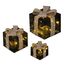 Bambelaa! 3er Led Deko Geschenke Leucht Boxen Timer Weihnachts Dekoration Weihnachtsdeko Beleuchtet Deko Weihnachten Schwarz-Gold