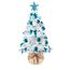 Weihnachtsbaum künstlich (WBD) 75 cm Weiss mit Weihnachtsdeko türkis und Led Lichterkette mit Batteriebox und Fernbedienung künstlicher Christbaum klein Tannenbaum