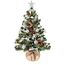 Weihnachtsbaum künstlich (WBD) 90 cm grün mit Weihnachtsdeko Silber und Led Lichterkette mit Batteriebox und Fernbedienung künstlicher Christbaum klein Tannenbaum