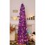 HMASYO Pop-Up-Weihnachtsbaum mit 100 LED-Lichtern und Fernbedienung, violetter Weihnachts-Lametta-Baum, zusammenklappbarer künstlicher Bleistiftbaum für Zuhause, Büro, Party-Dekoration, USB-betriebene
