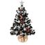 Weihnachtsbaum künstlich (WBD) 60 cm schwarz mit Weihnachtsdeko Silber und Led Lichterkette mit Batteriebox und Fernbedienung künstlicher Christbaum klein Tannenbaum