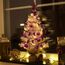 Weihnachtsbaum künstlich (WBD) 90 cm Weiss mit Weihnachtsdeko lila und Led Lichterkette mit Batteriebox und Fernbedienung künstlicher Christbaum klein Tannenbaum