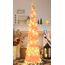 HMASYO 180 cm Pop-Up Lametta Weihnachtsbaum mit 100 Timer-Lichter und Fernbedienung, Pink Zusammenklappbarer Künstlicher Schlanken Weihnachtsbaum für Zuhause Wohnung Büro Festdekoration, USB-Betrieb