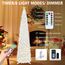 HMASYO 180 cm Pop-Up Lametta Weihnachtsbaum mit 100 Timer-Lichter und Fernbedienung, Weiß Zusammenklappbarer Künstlicher Schlanken Weihnachtsbaum für Zuhause Wohnung Büro Festdekoration, USB-Betrieb