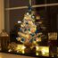 Weihnachtsbaum künstlich (WBD) 75 cm Weiss mit Weihnachtsdeko türkis und Led Lichterkette mit Batteriebox und Fernbedienung künstlicher Christbaum klein Tannenbaum