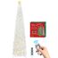 HMASYO 180 cm Pop-Up Lametta Weihnachtsbaum mit 100 Timer-Lichter und Fernbedienung, Weiß Zusammenklappbarer Künstlicher Schlanken Weihnachtsbaum für Zuhause Wohnung Büro Festdekoration, USB-Betrieb