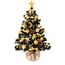 Weihnachtsbaum künstlich (WBD) 60 cm schwarz mit Weihnachtsdeko Gold und Led Lichterkette mit Batteriebox und Fernbedienung künstlicher Christbaum klein Tannenbaum