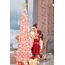 HMASYO 150 cm Pop-Up Lametta Weihnachtsbaum mit 50 Timer-Lichtern, Pink Zusammenklappbarer Künstlich Schlanken Weihnachtsbaum für den Innenbereich, Zuhause Wohnung Kamin mit Festdekoration