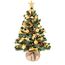 Weihnachtsbaum künstlich (WBD) 60 cm grün mit Weihnachtsdeko Gold und Led Lichterkette mit Batteriebox und Fernbedienung künstlicher Christbaum klein Tannenbaum