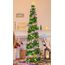 HMASYO 180 cm Pop-Up Lametta Weihnachtsbaum mit 100 Timer-Lichter und Fernbedienung, Zusammenklappbarer Künstlicher Schlanken Weihnachtsbaum für Zuhause Wohnung Büro Festdekoration, USB-Betrieb