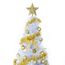Sunnyglade Künstlicher Weihnachtsbaum, 2,5 m, hochwertig, weiß, 1.400 Spitzen, einfach zu montieren, mit Weihnachtsbaum-Metallständer für den Innen- und Außenbereich (2,5 m)
